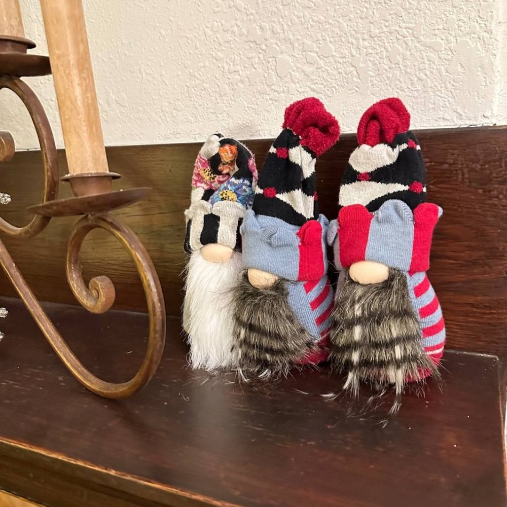 MY OWN GNOME - using MacKenzie-Childs Jester Socks - Set of 3